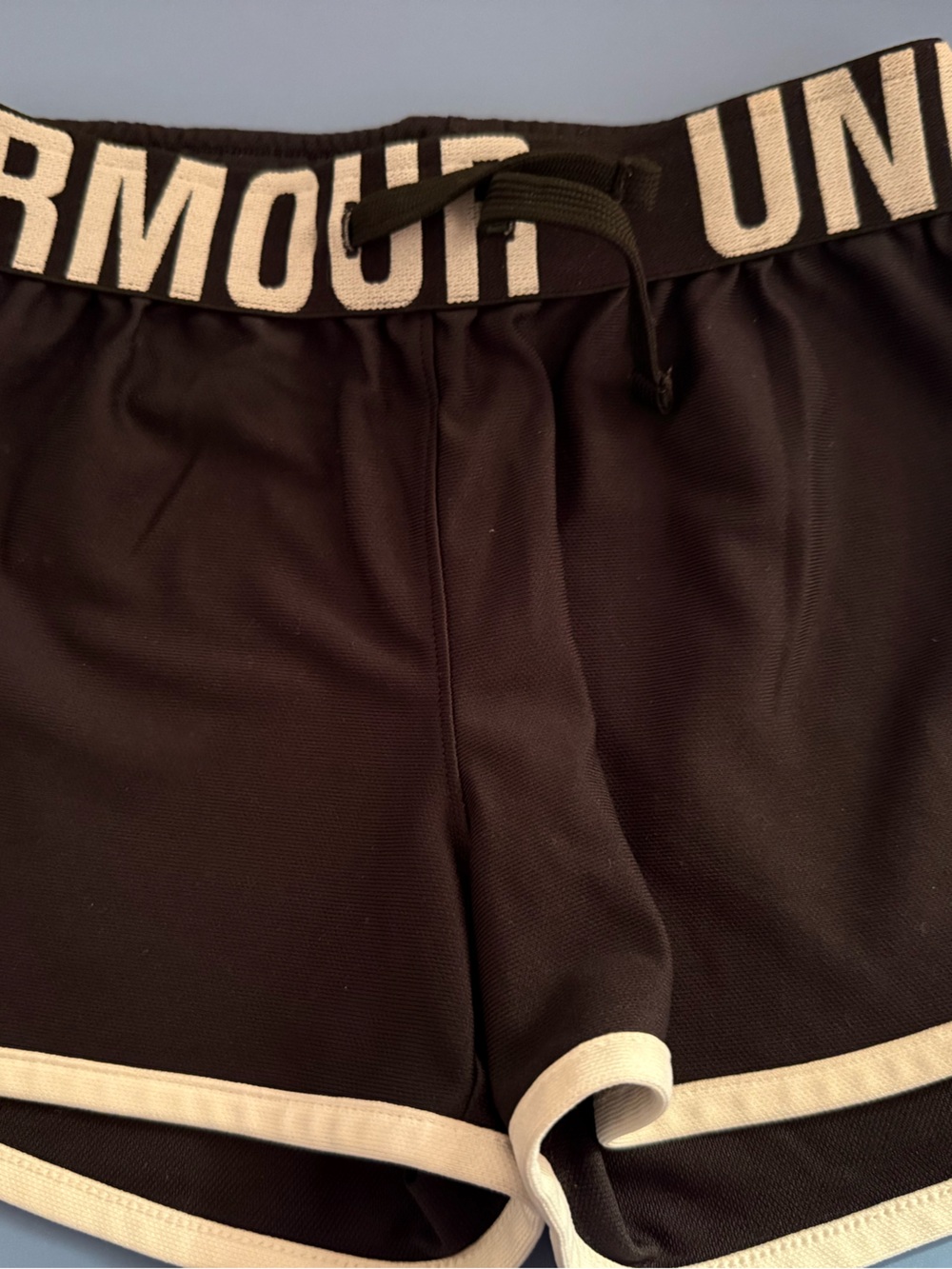 Under Armour Black Women's Athletic Shorts with White Trim